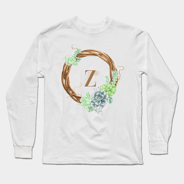 Woodland Monogram Z Long Sleeve T-Shirt by MysticMagpie